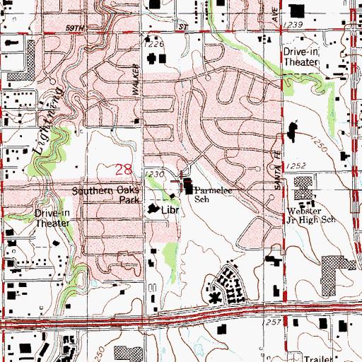 Topographic Map of Parmelee Elementary School, OK