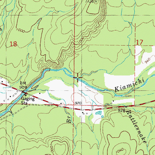 Topographic Map of Pashubbe Creek, OK