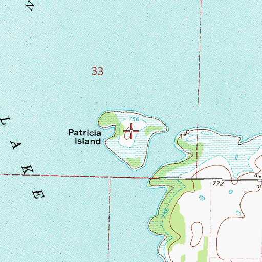 Topographic Map of Patricia Island, OK