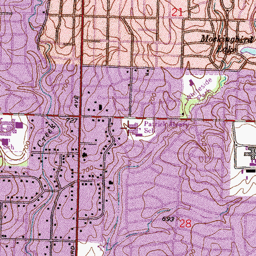 Topographic Map of Patrick Henry Elementary School, OK