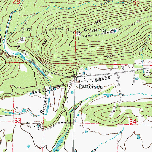 Topographic Map of Patterson, OK