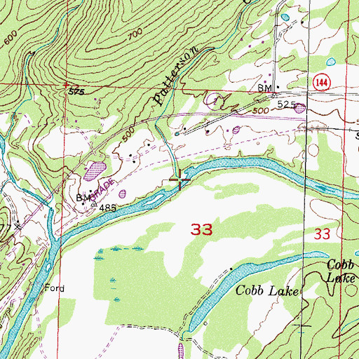 Topographic Map of Patterson Creek, OK