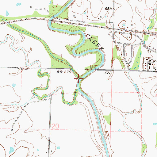 Topographic Map of Pawpaw Creek, OK
