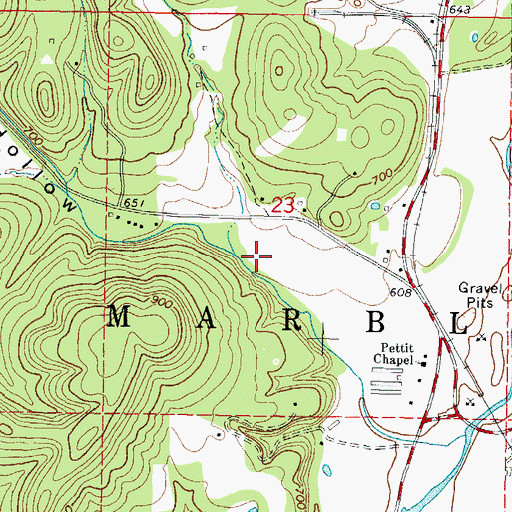 Topographic Map of Payne Hollow, OK