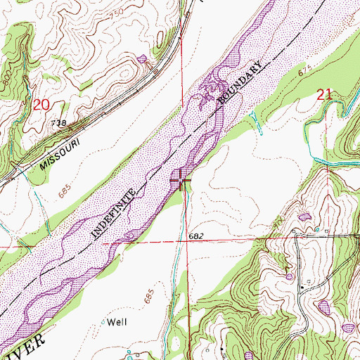 Topographic Map of Peach Creek, OK