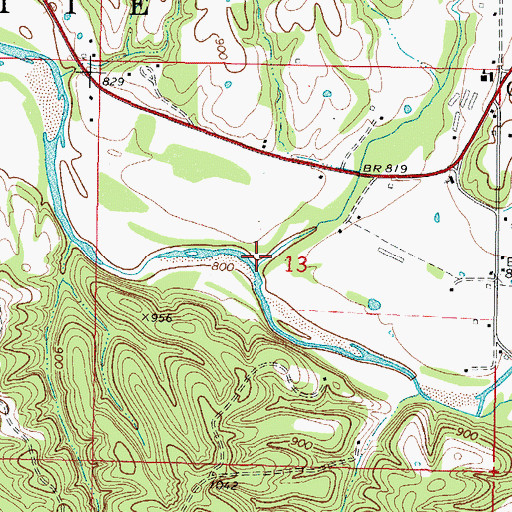 Topographic Map of Peacheater Creek, OK