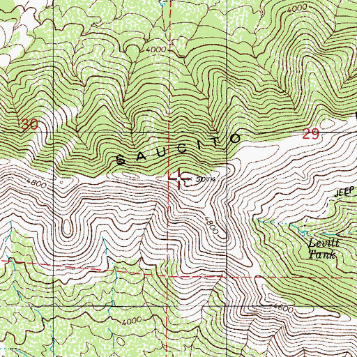 Topographic Map of Saucito Mountain, AZ