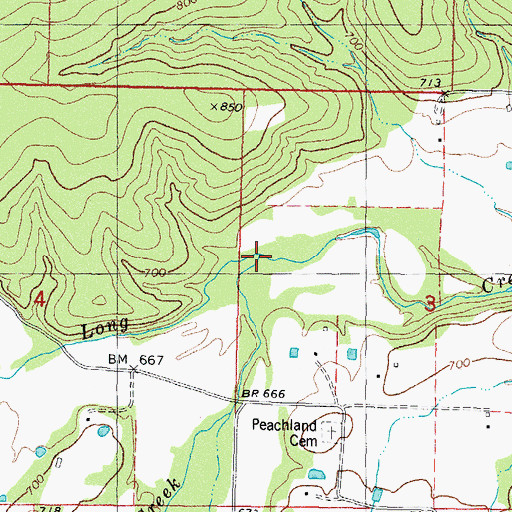Topographic Map of Peachland Creek, OK