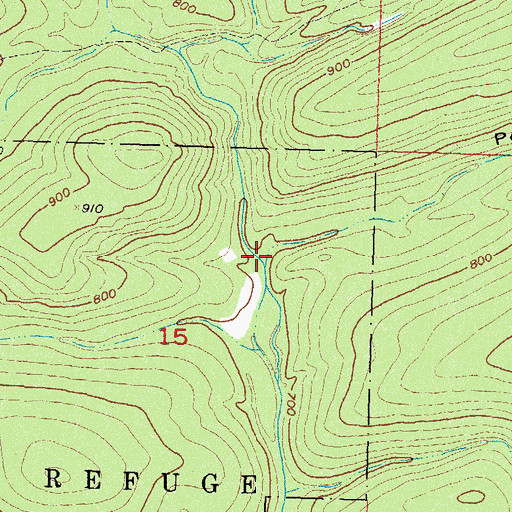 Topographic Map of Peacock Hollow, OK