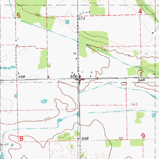 Topographic Map of Pearson Church, OK