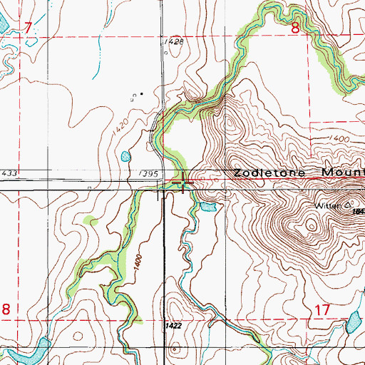Topographic Map of Pecan Creek, OK
