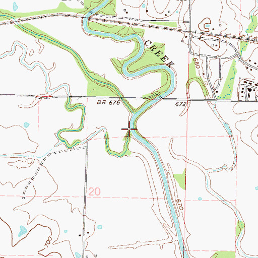 Topographic Map of Pecan Creek, OK
