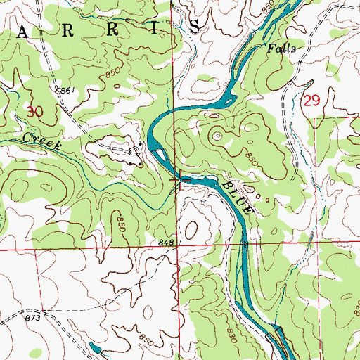 Topographic Map of Pecan Creek, OK