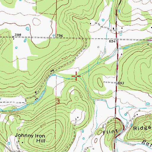 Topographic Map of Pecan Creek, OK