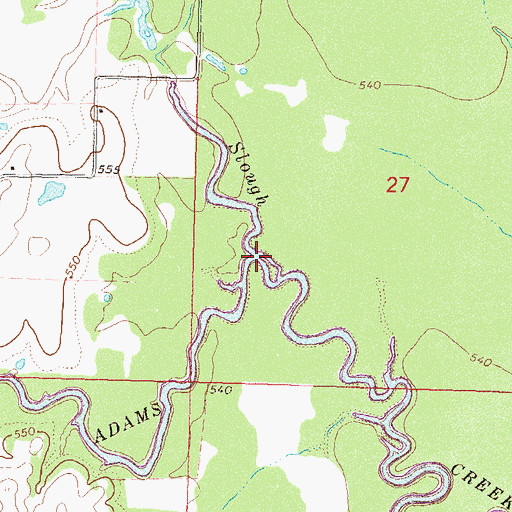 Topographic Map of Pecan Slough, OK