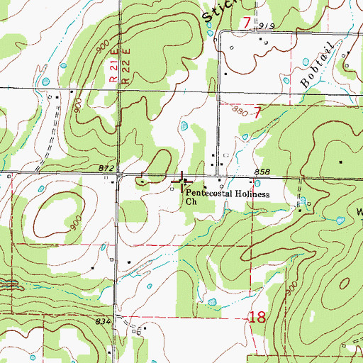 Topographic Map of Pentecostal Holiness Church, OK