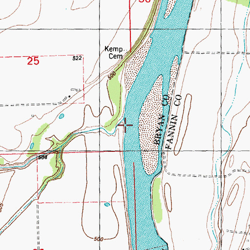 Topographic Map of Pepper Creek, OK