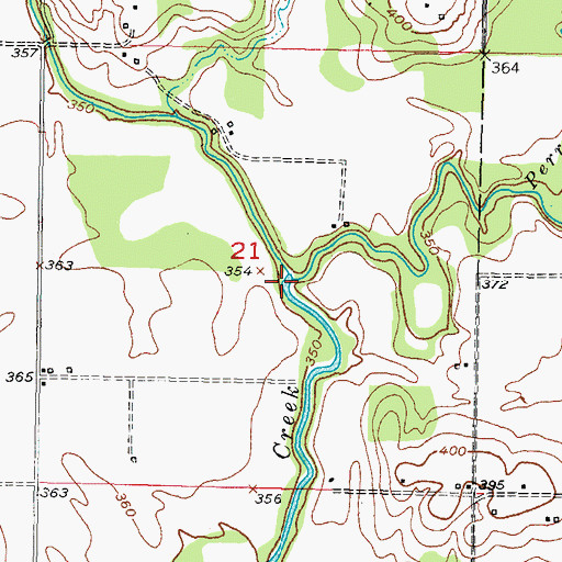 Topographic Map of Perry Creek, OK