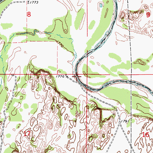 Topographic Map of Persimmon Creek, OK