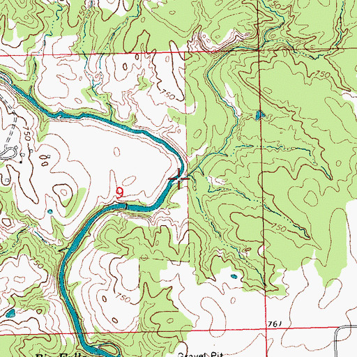 Topographic Map of Peter Sandy Creek, OK