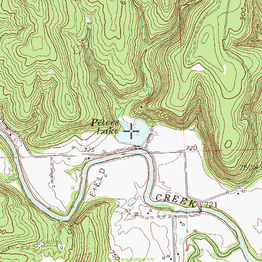 Topographic Map of Peters Lake, OK