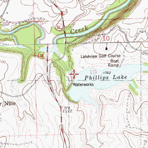 Topographic Map of Phillips Lake, OK