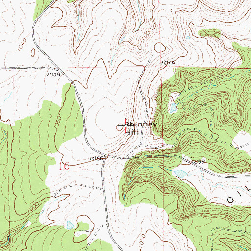 Topographic Map of Phinney Hill, OK