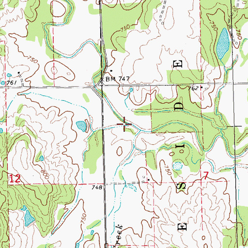 Topographic Map of Pickle Creek, OK