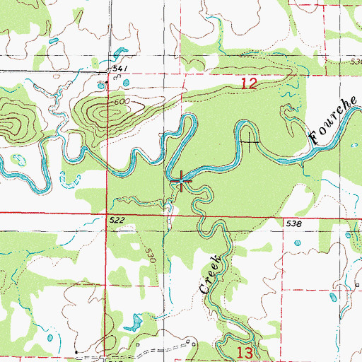 Topographic Map of Pigeon Creek, OK