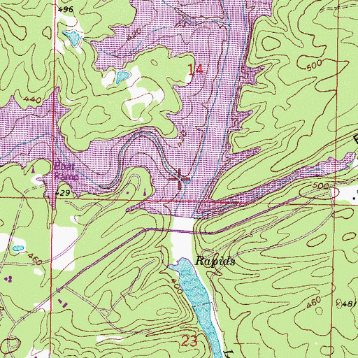 Topographic Map of Pine Creek, OK