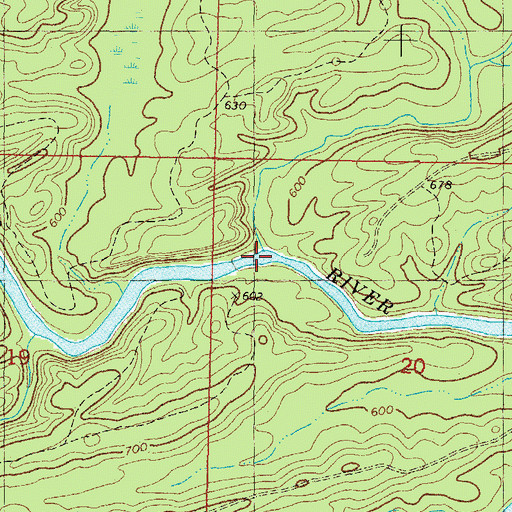 Topographic Map of Pine Creek, OK