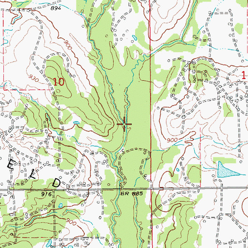 Topographic Map of Pine Creek, OK