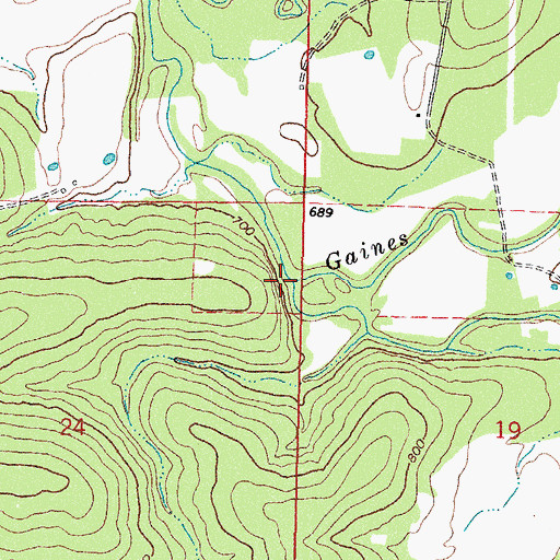 Topographic Map of Pine Creek, OK