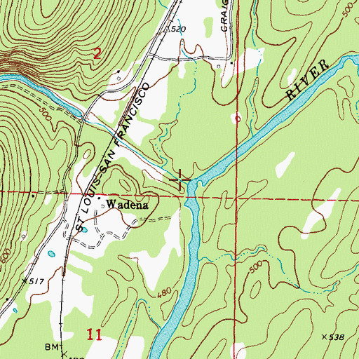 Topographic Map of Pine Creek, OK