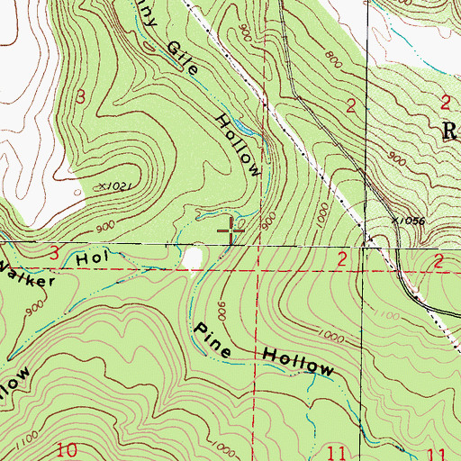 Topographic Map of Pine Hollow, OK