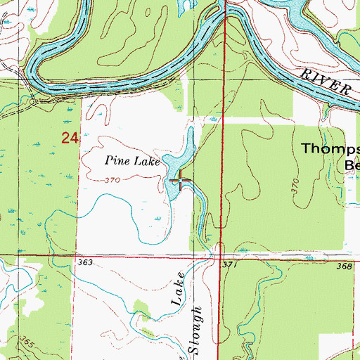 Topographic Map of Pine Lake, OK