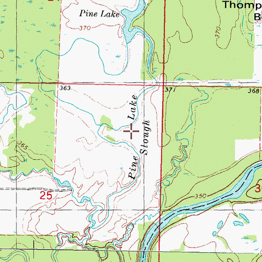 Topographic Map of Pine Lake Slough, OK