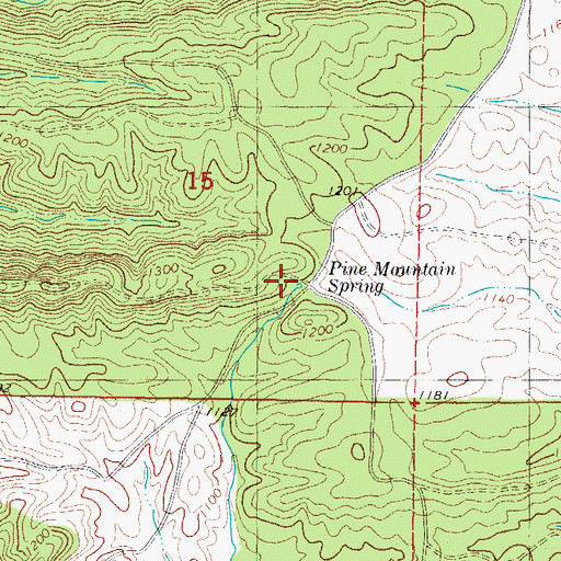 Topographic Map of Pine Mountain Spring, OK