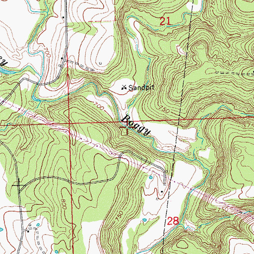 Topographic Map of Piney Creek, OK