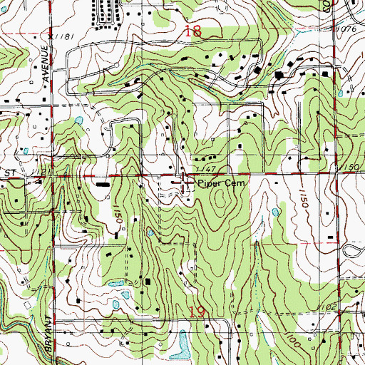 Topographic Map of Witcher Cemetery, OK