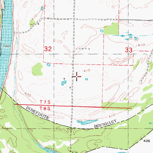 Topographic Map of Pitts Bend, OK