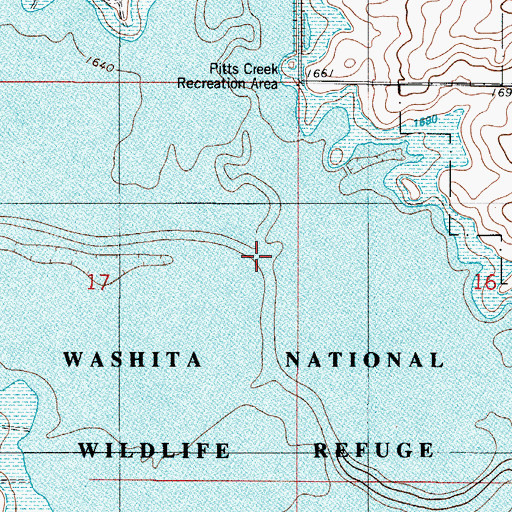 Topographic Map of Pitts Creek, OK