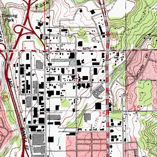 Topographic Map of Plainview Church, OK