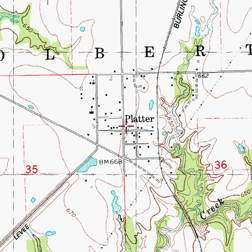 Topographic Map of Platter, OK