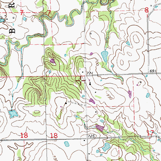 Topographic Map of Pleasant Hill Church, OK