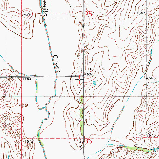 Topographic Map of Pleasant Valley Church, OK