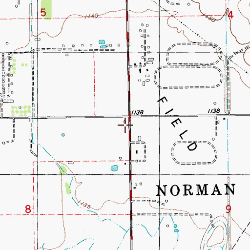 Topographic Map of Pleasant Valley School, OK