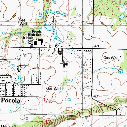 Topographic Map of Pocola Elementary School, OK