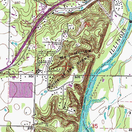 Topographic Map of Point of the Pines, OK