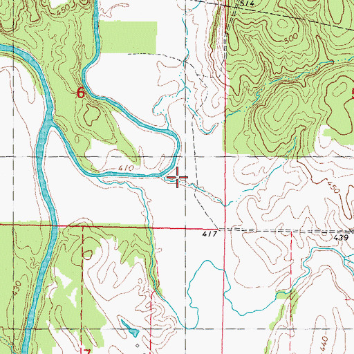 Topographic Map of Pole Creek, OK